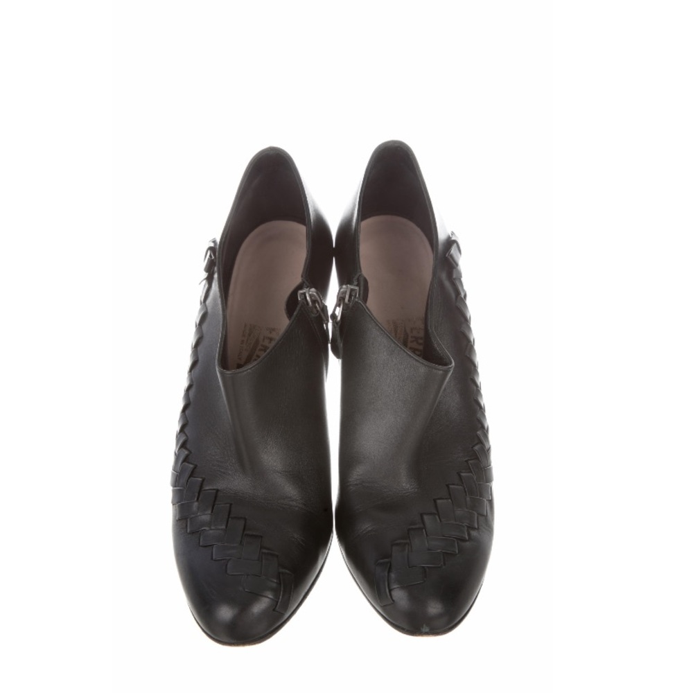 Salvatore Ferragamo Black Ankle bow Tie Boots